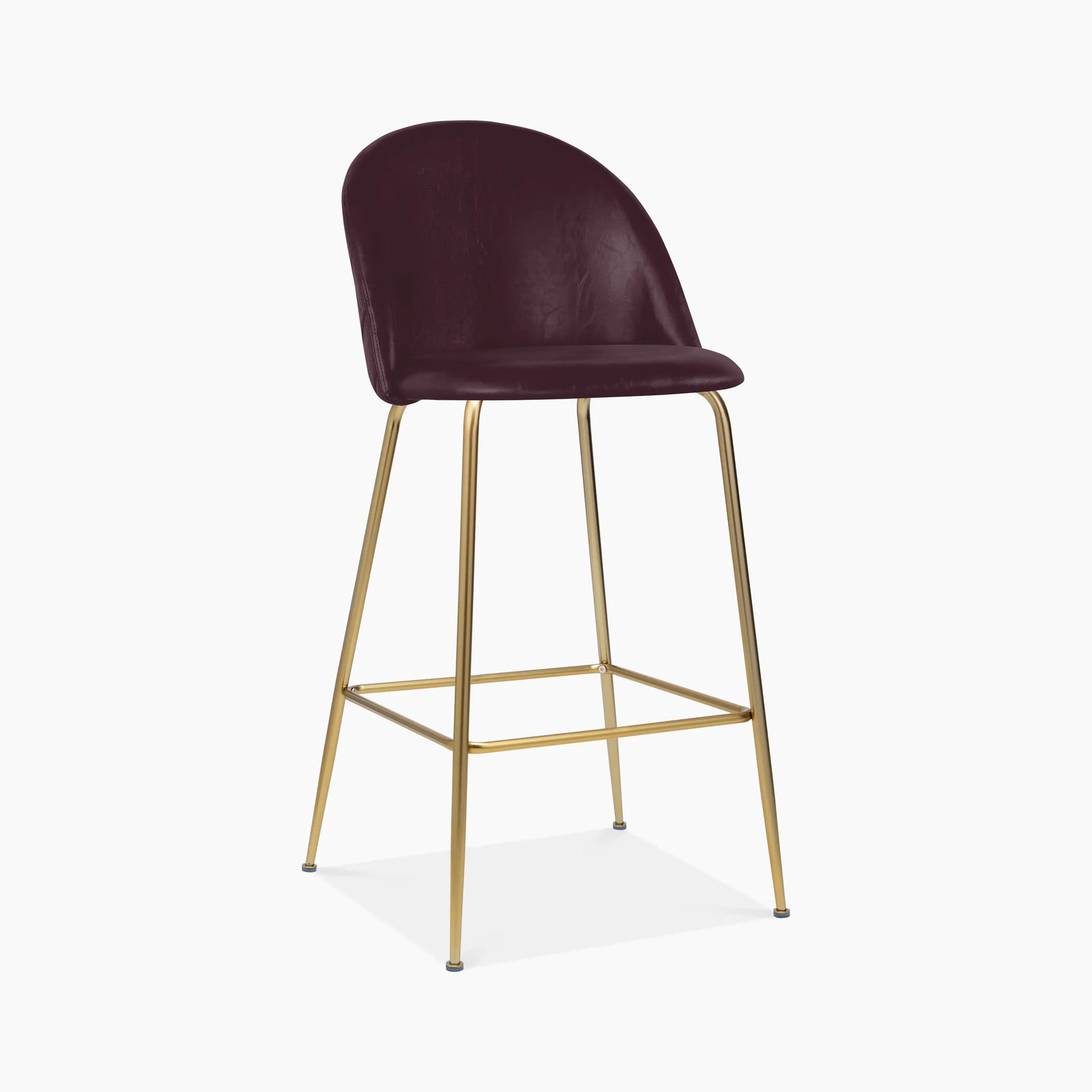 Heather Bar Stool | Vintage Dark Red Faux Leather