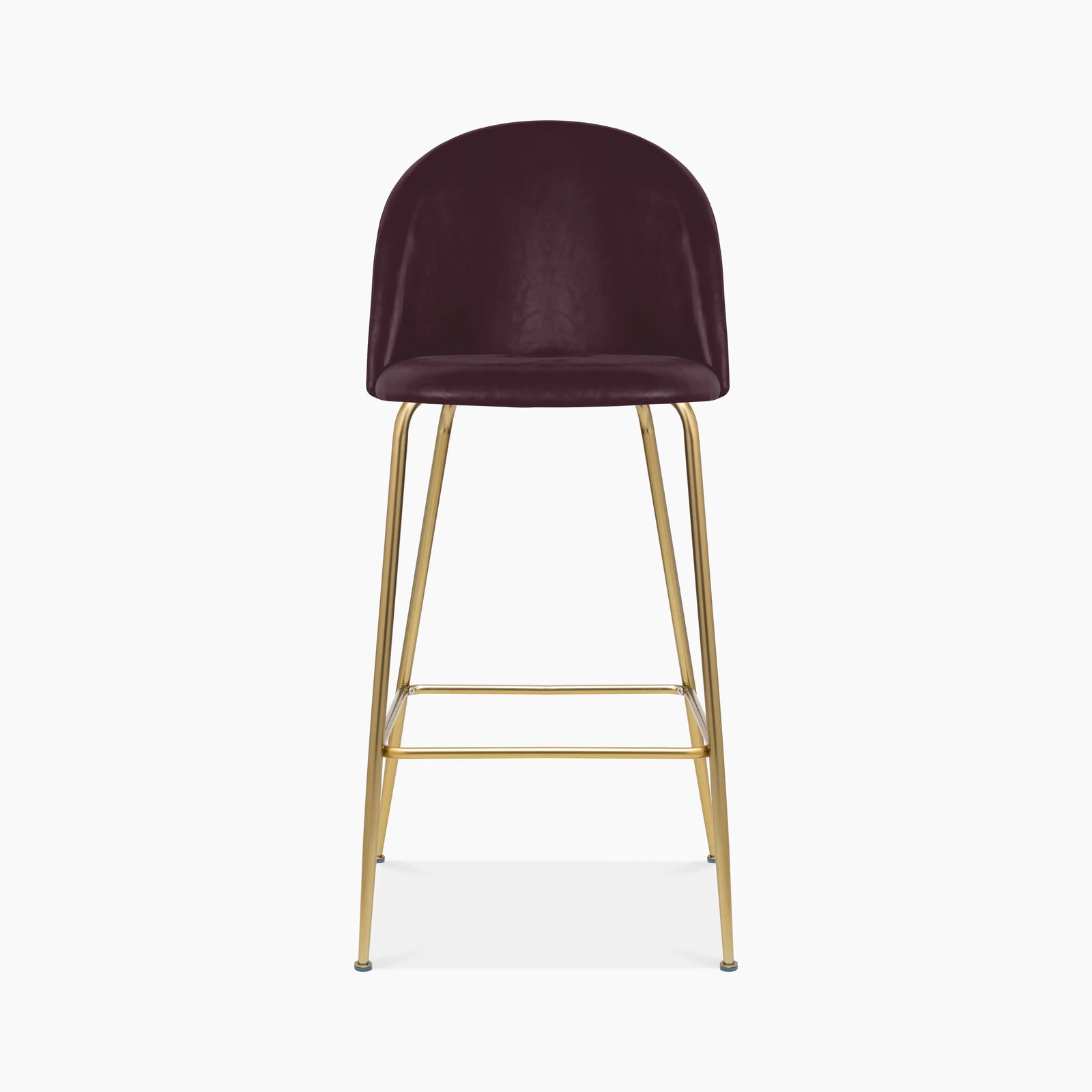 Heather Bar Stool | Vintage Dark Red Faux Leather