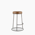 Austen Kitchen Stool | Vintage Tan Faux Leather & Rustic