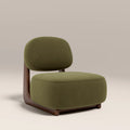 Didsbury Accent Chair | Moss Green Sustainable Mohair Velvet & Walnut