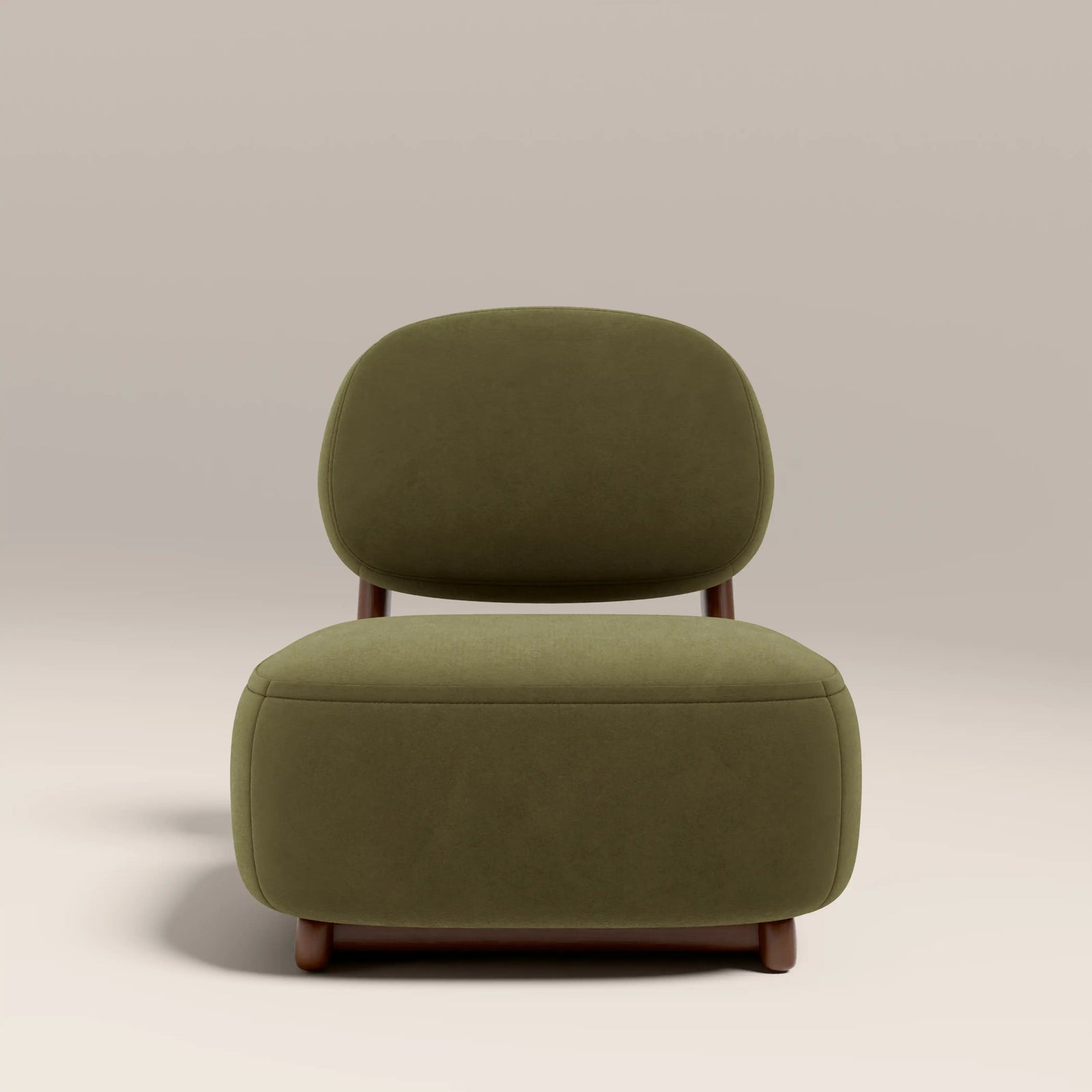 Didsbury Accent Chair | Moss Green Sustainable Mohair Velvet & Walnut
