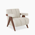 Paulo Accent Chair | Speckled Stone Sustainable Boucle & Walnut