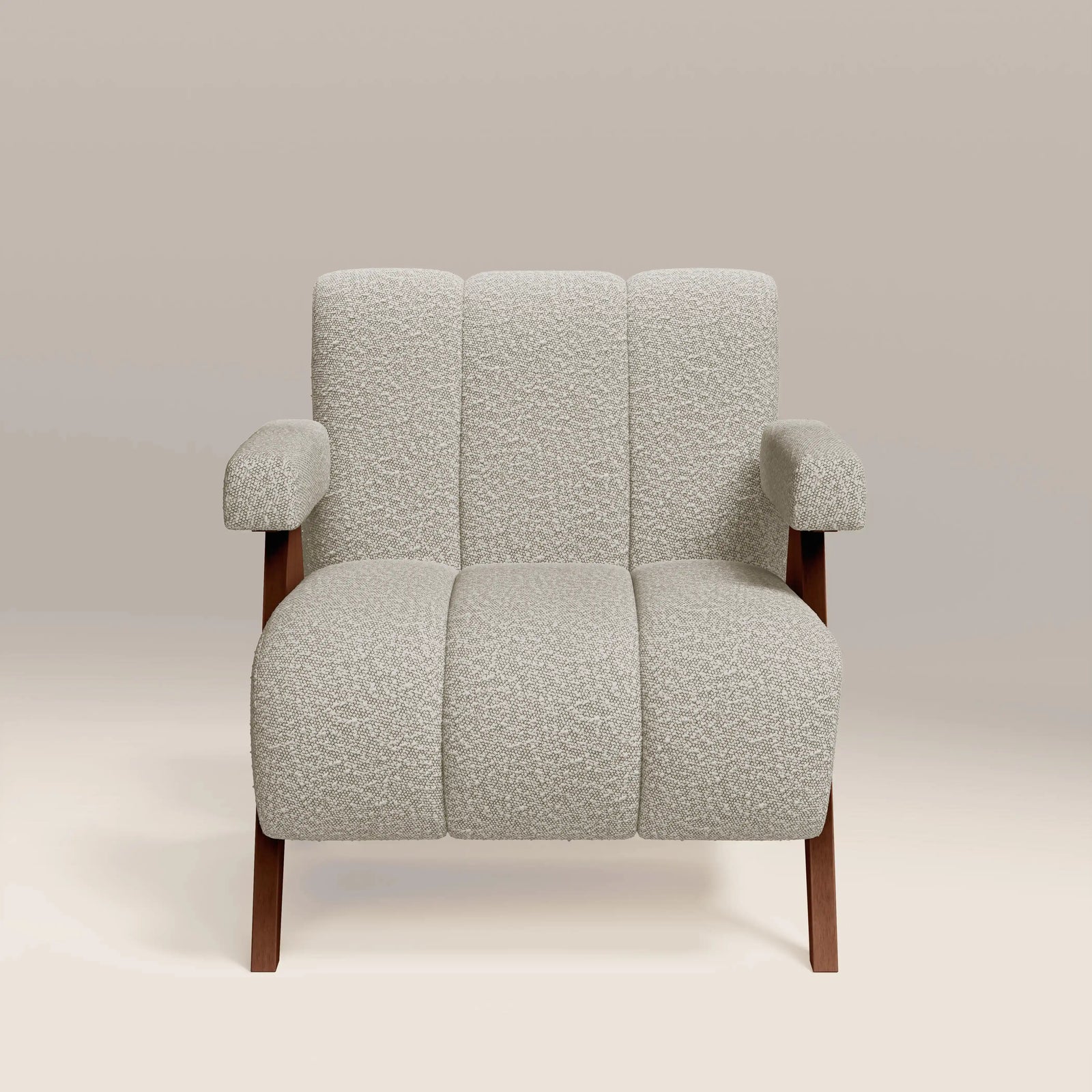 Paulo Accent Chair | Speckled Stone Sustainable Boucle & Walnut