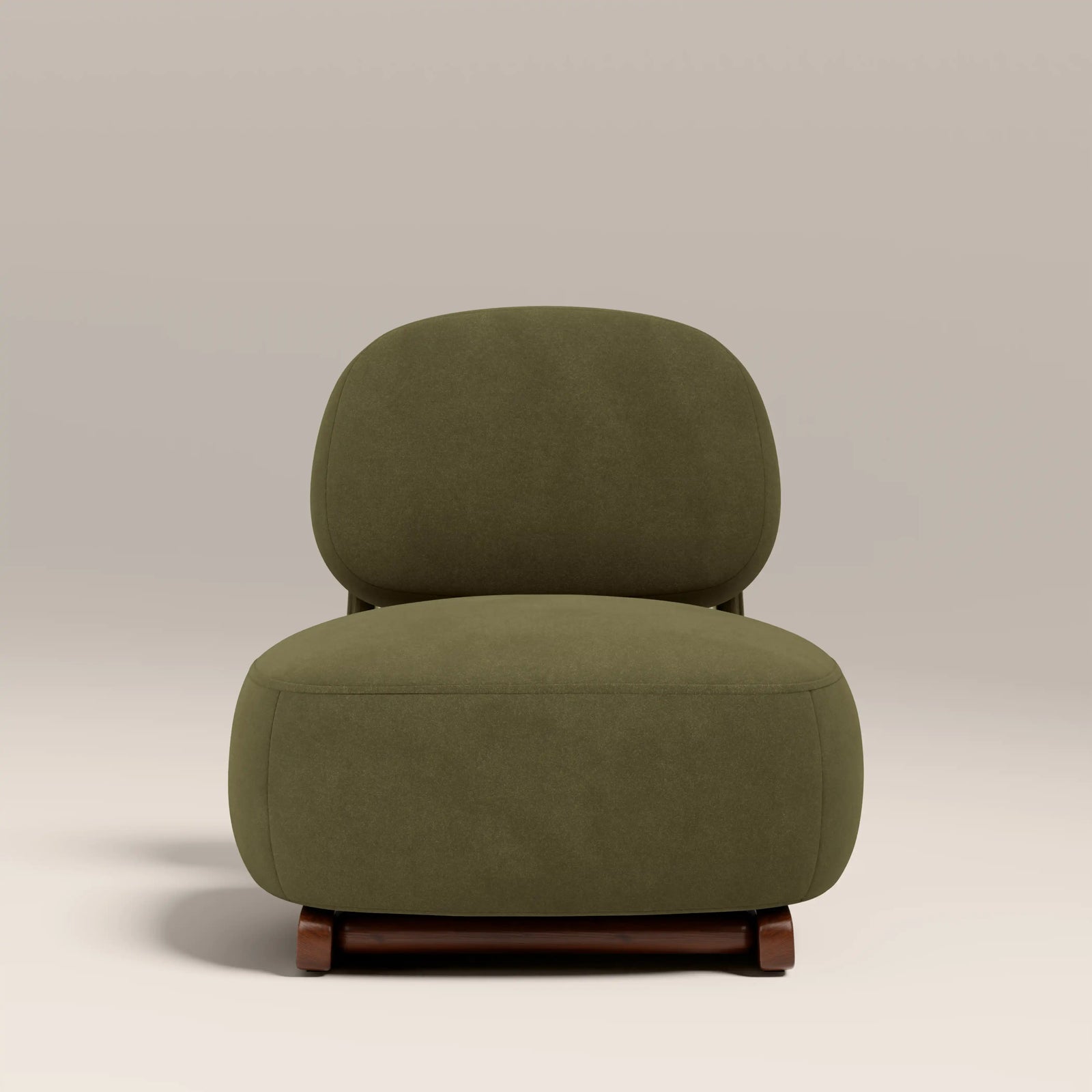 Didsbury Accent Chair | Moss Green Sustainable Mohair Velvet & Walnut