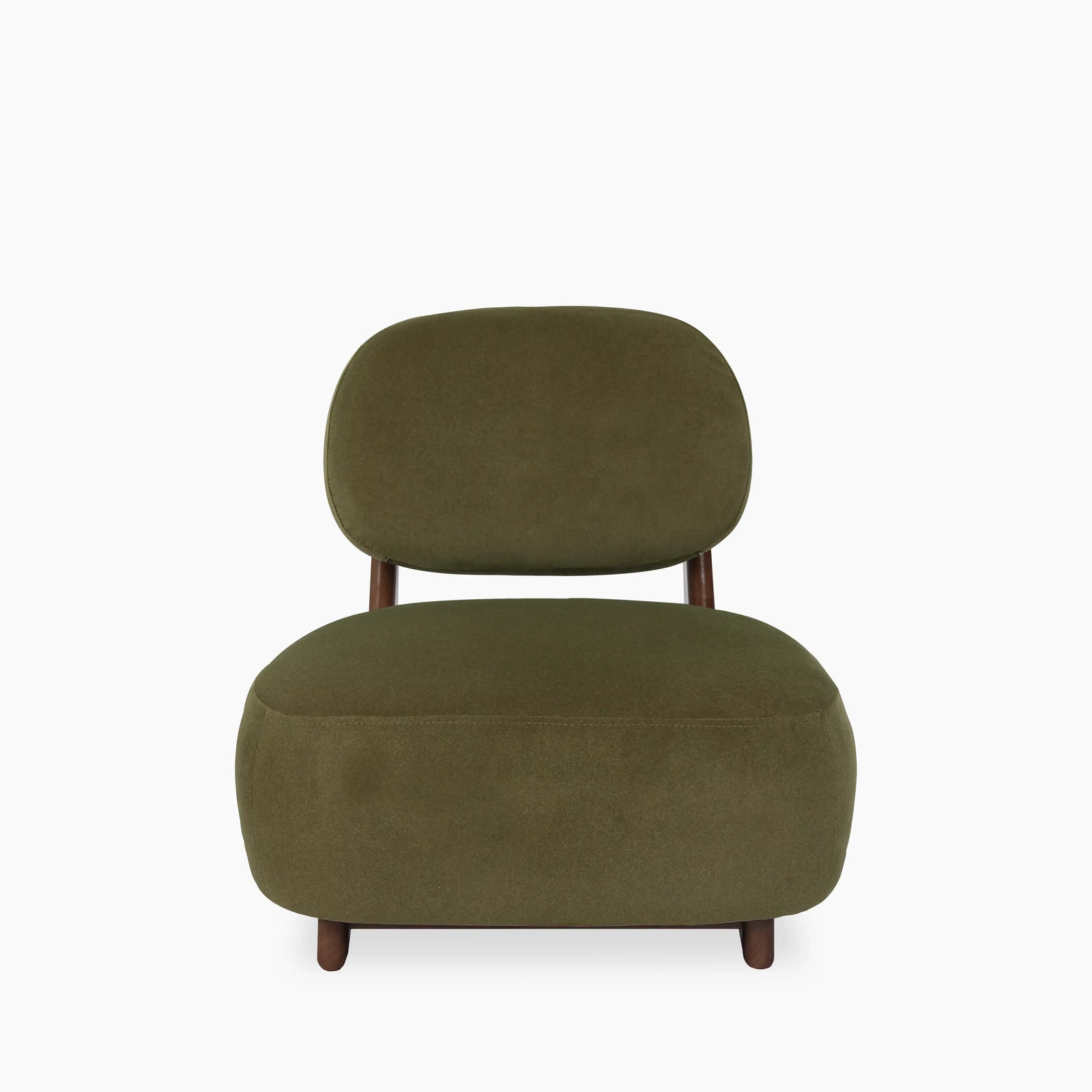 Didsbury Accent Chair | Moss Green Sustainable Mohair Velvet & Walnut