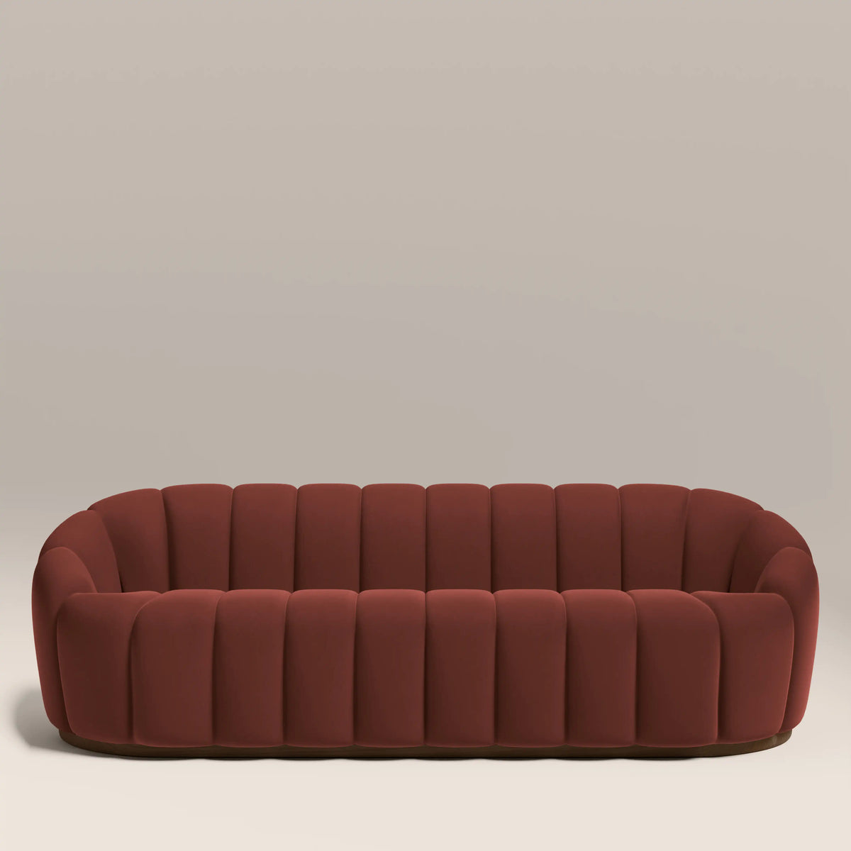 Ivy 3 Seater Sofa | Rust Red Sustainable Velvet