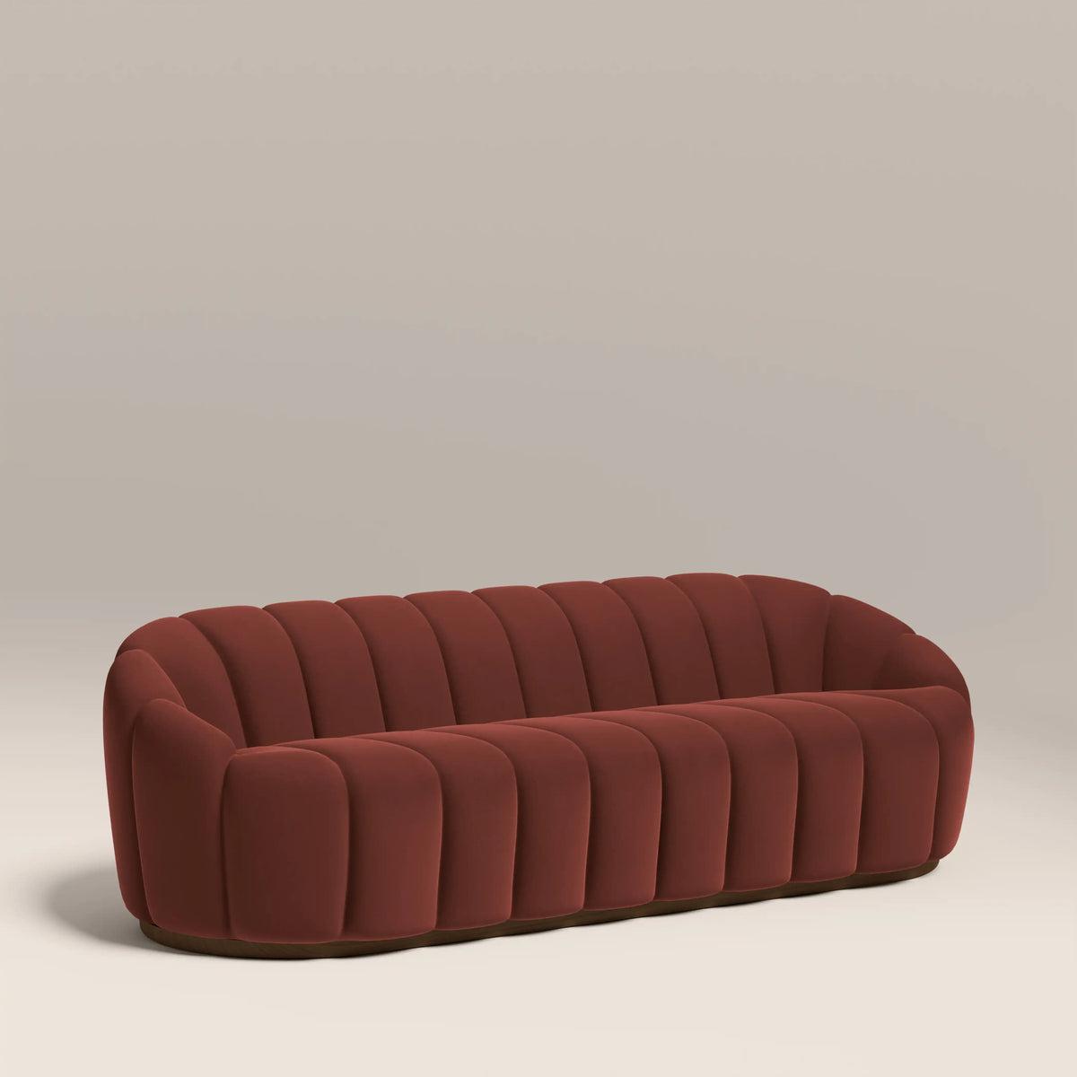 Ivy 3 Seater Sofa | Rust Red Sustainable Velvet