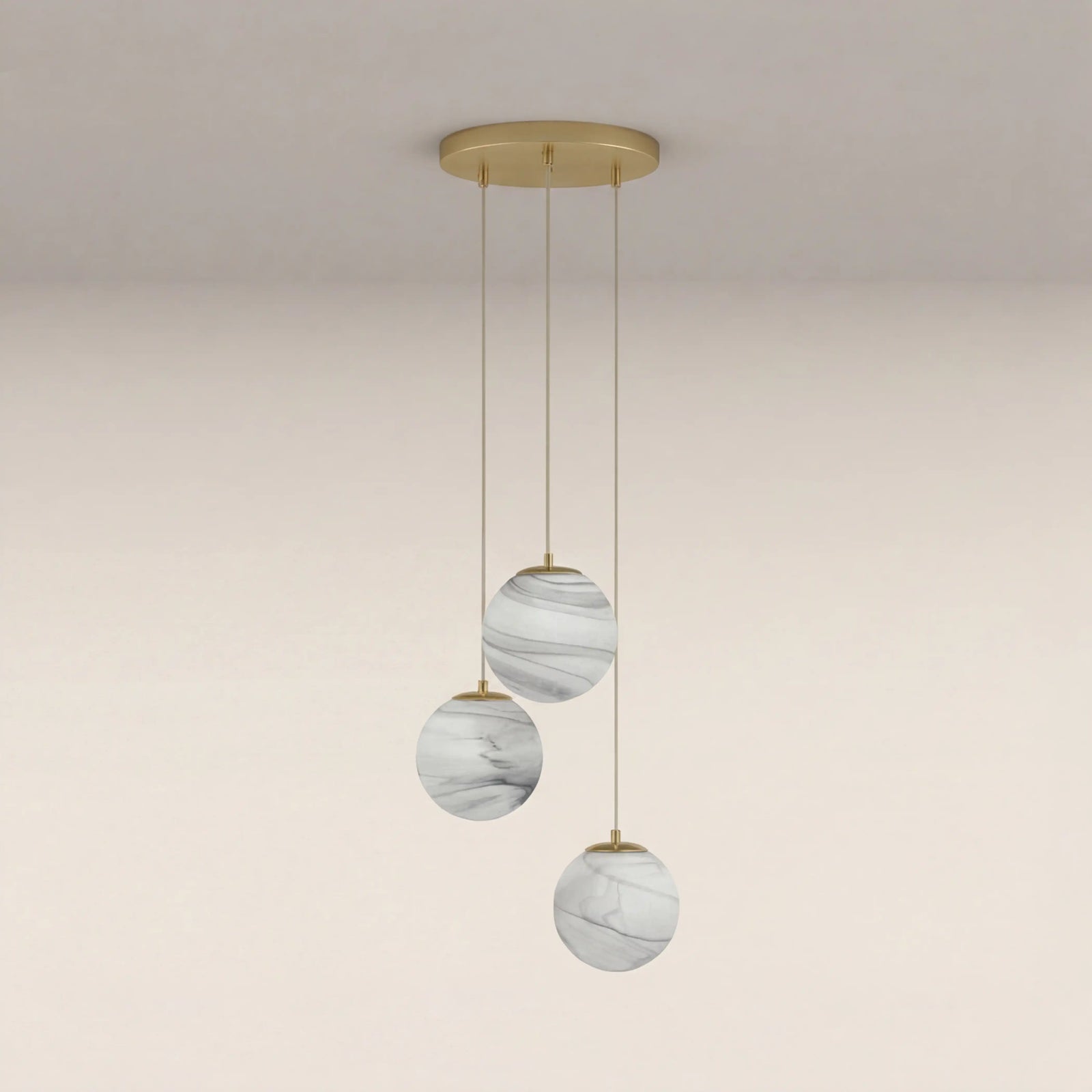 Esme Globe Cluster Pendant Light | Marbled Glass & Brass