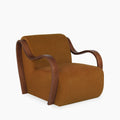 Talie Accent Chair | Caramel Brown Sustainable Mohair Velvet & Walnut