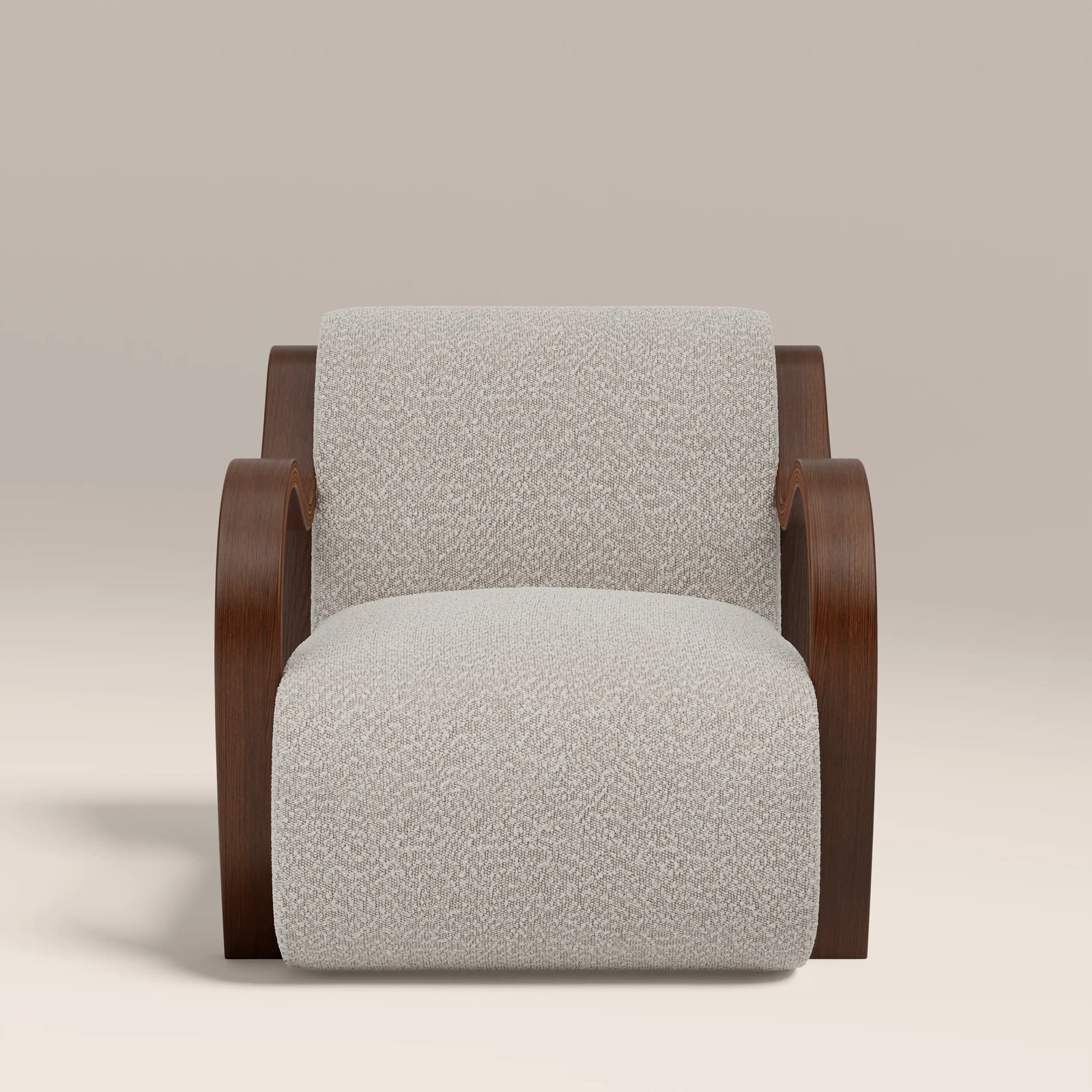 Talie Accent Chair | Speckled Stone Sustainable Boucle & Walnut