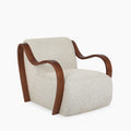 Talie Accent Chair | Speckled Stone Sustainable Boucle & Walnut