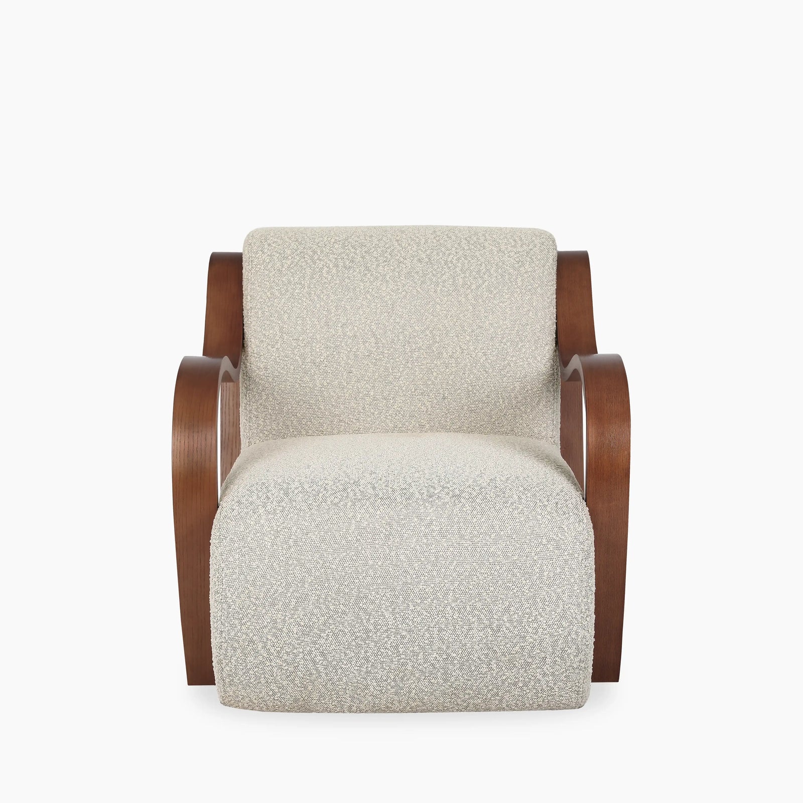 Talie Accent Chair | Speckled Stone Sustainable Boucle & Walnut