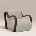 Talie Accent Chair | Speckled Stone Sustainable Boucle & Walnut