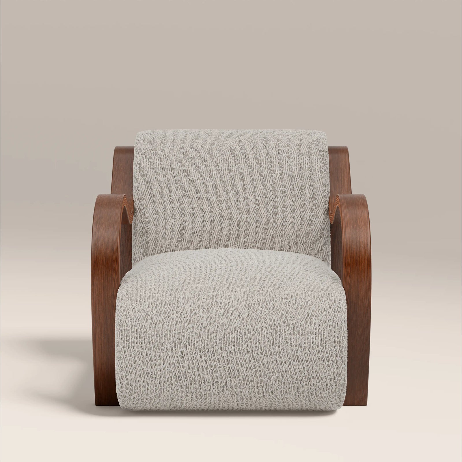 Talie Accent Chair | Speckled Stone Sustainable Boucle & Walnut