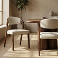 Kennedy Dining Chair | Speckled Stone Sustainable Boucle & Walnut