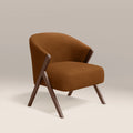 Kira Accent Chair | Caramel Brown Sustainable Mohair Velvet & Walnut