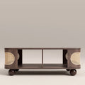 Una Rectangle Wooden Storage Coffee Table | Walnut & Cane