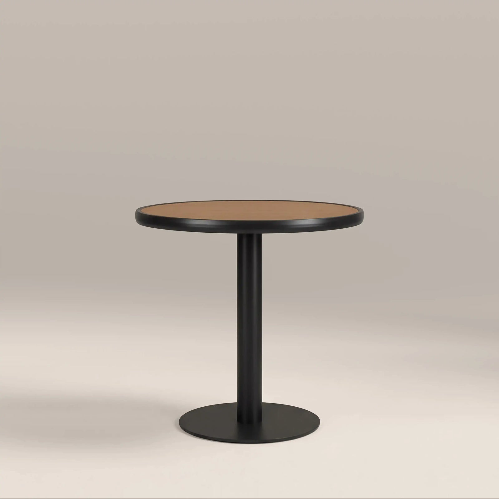 Cole 2 Seat Round Garden Bistro Table | Oak & Black