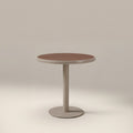 Cole 2 Seat Round Garden Bistro Table | Walnut & Taupe