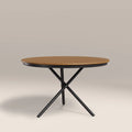 Tullio 4 Seat Round Garden Dining Table | Oak & Black