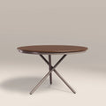 Tullio 4 Seat Round Garden Dining Table | Walnut & Taupe