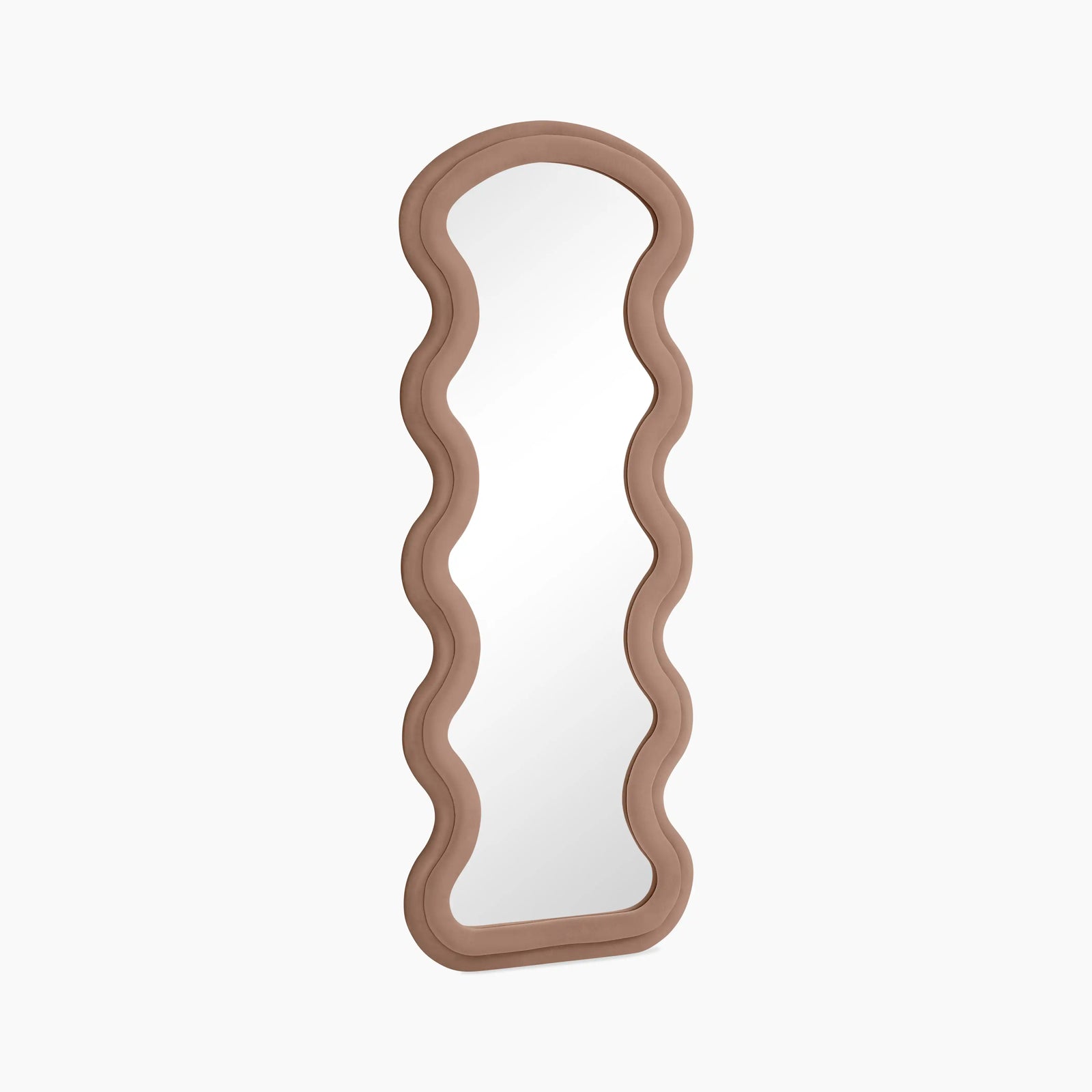 Senna Wavy Full Length Mirror | Taupe Velvet