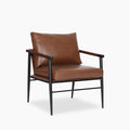 Barbican Armchair | Vintage Tan Faux Leather & Black
