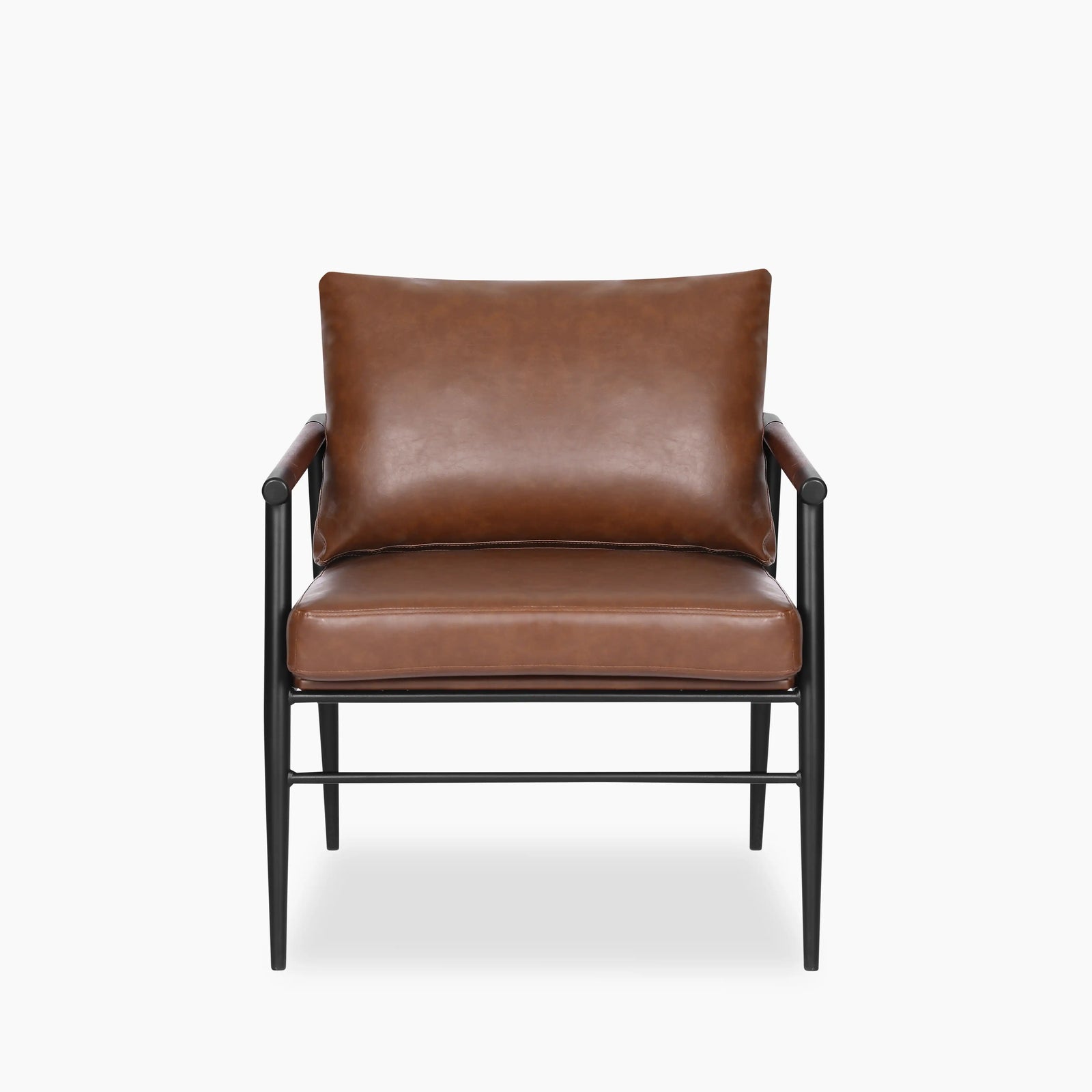 Barbican Armchair | Vintage Tan Faux Leather & Black