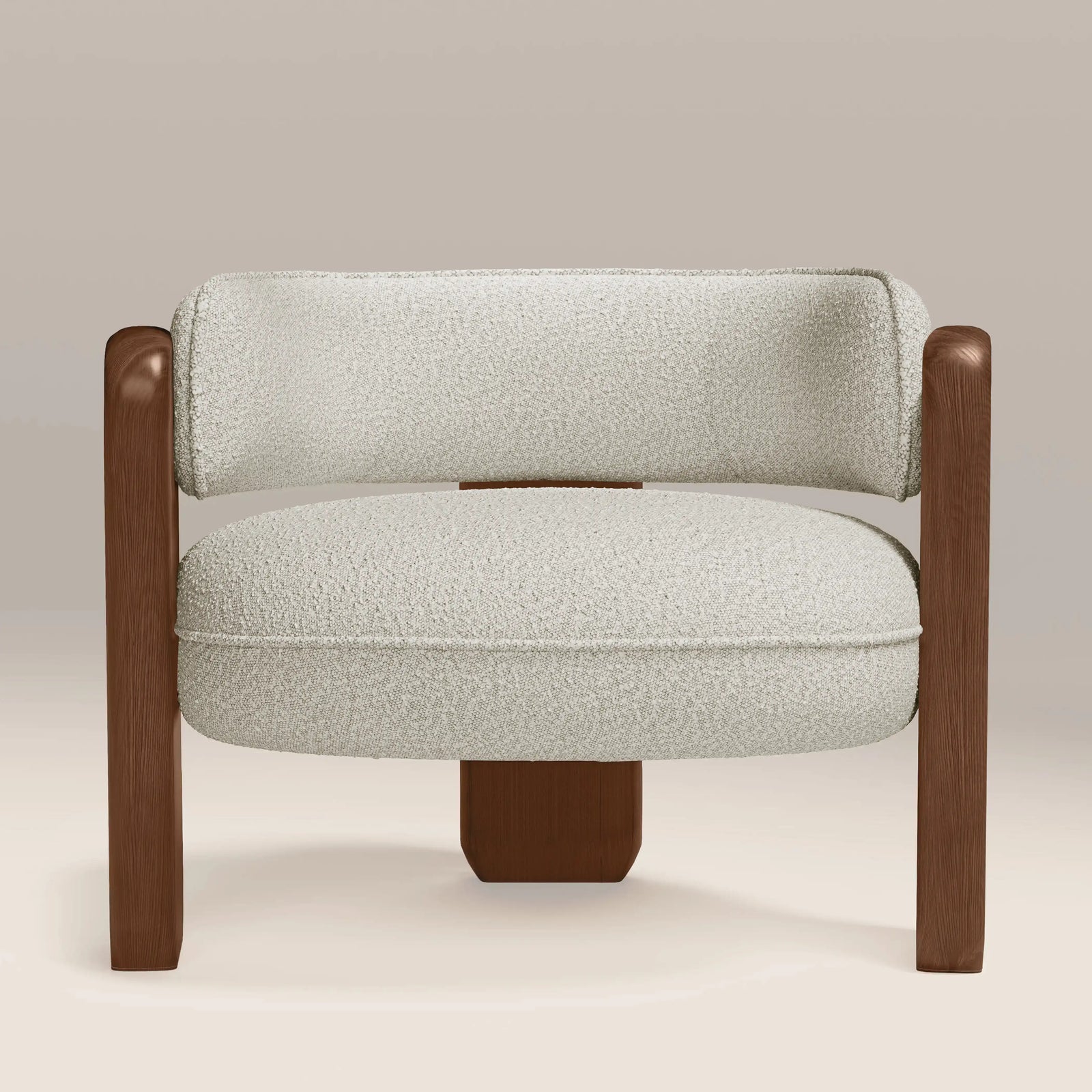Porter Armchair | Speckled Stone Sustainable Boucle & Walnut