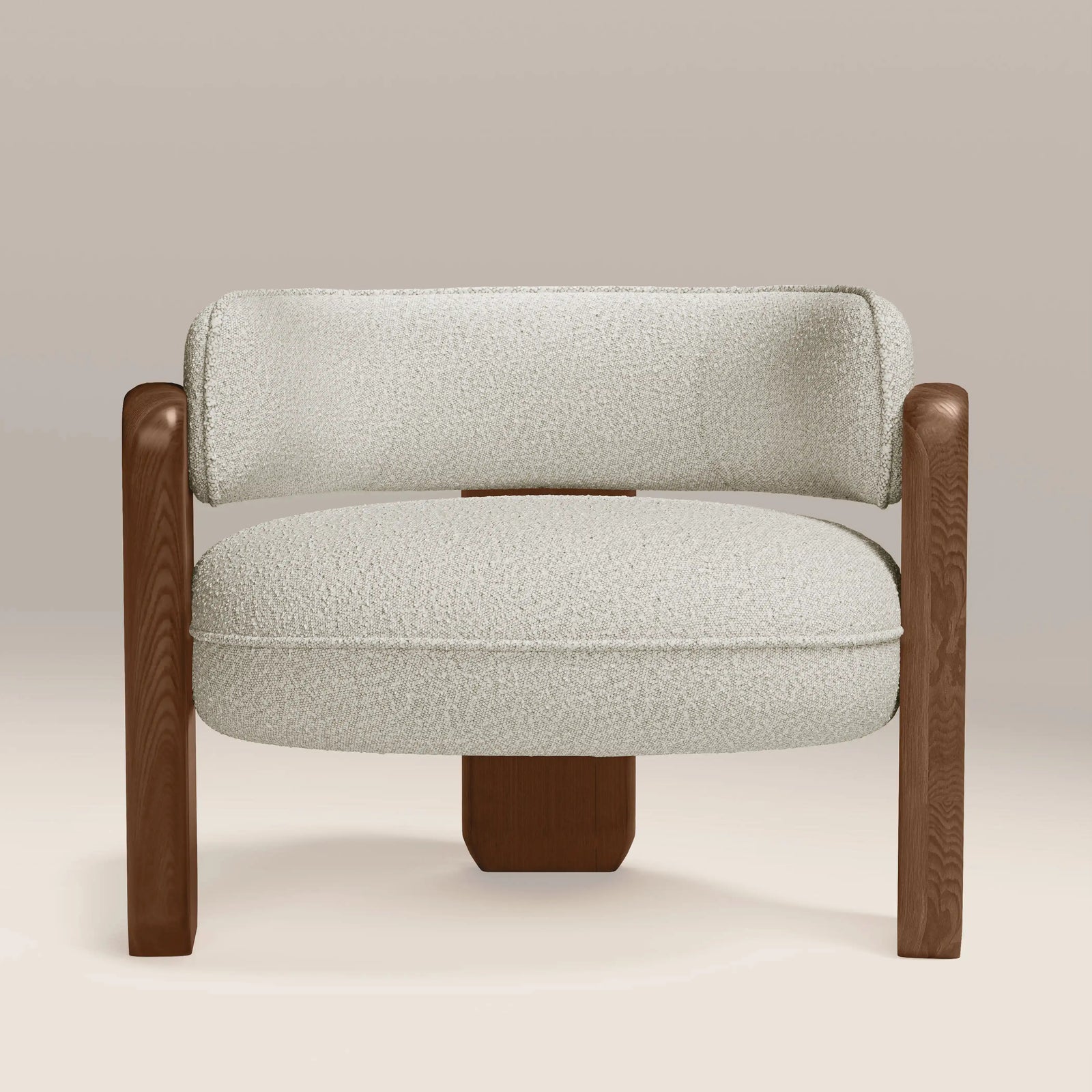 Porter Armchair | Speckled Stone Sustainable Boucle & Walnut