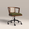 Lana Office Chair | Moss Green Sustainable Mohair Velvet & Walnut
