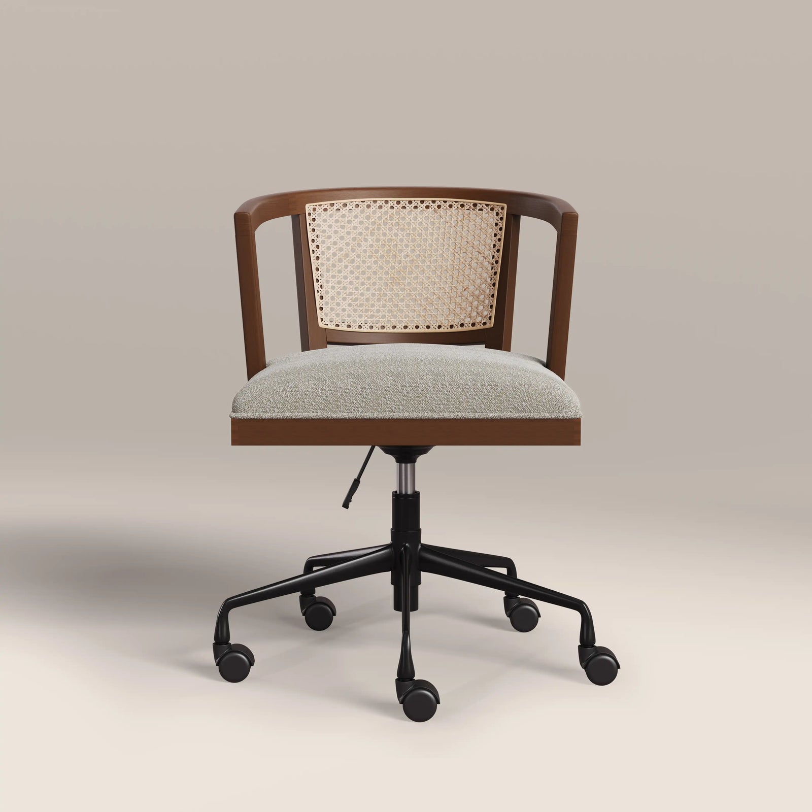 Lana Office Chair | Speckled Stone Sustainable Boucle & Walnut