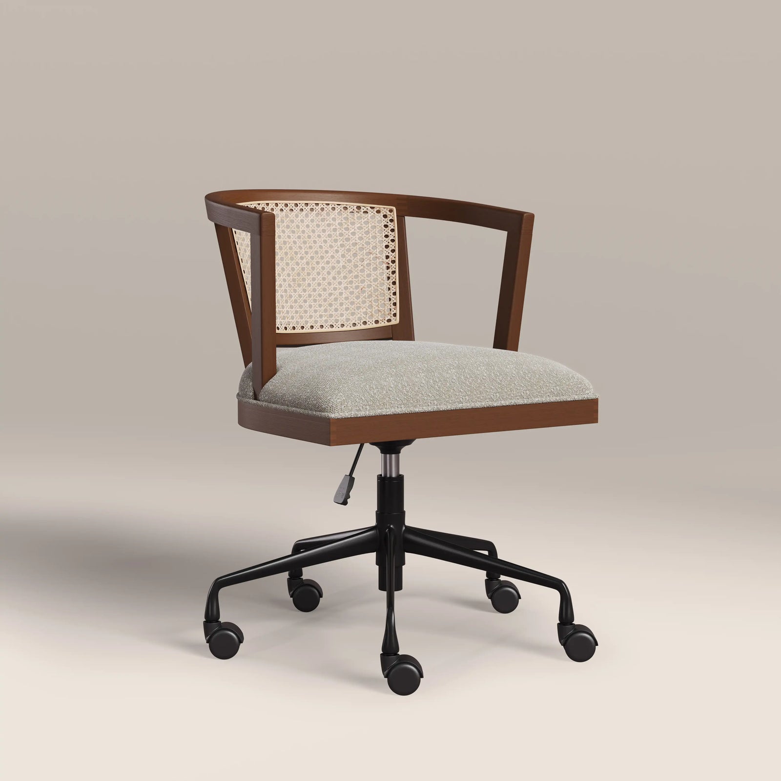 Lana Office Chair | Speckled Stone Sustainable Boucle & Walnut