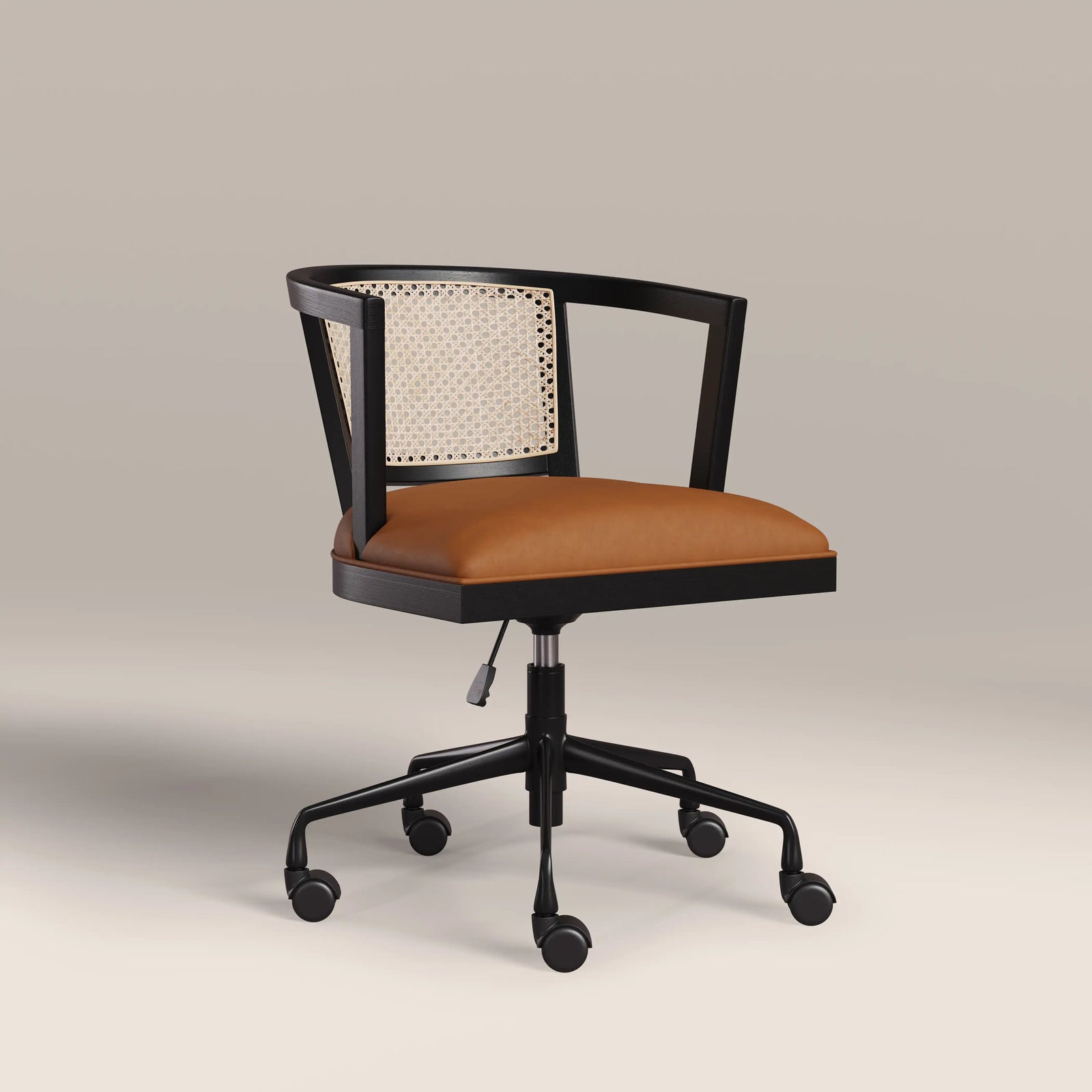 Lana Office Chair | Tuscan Tan Faux Leather & Black