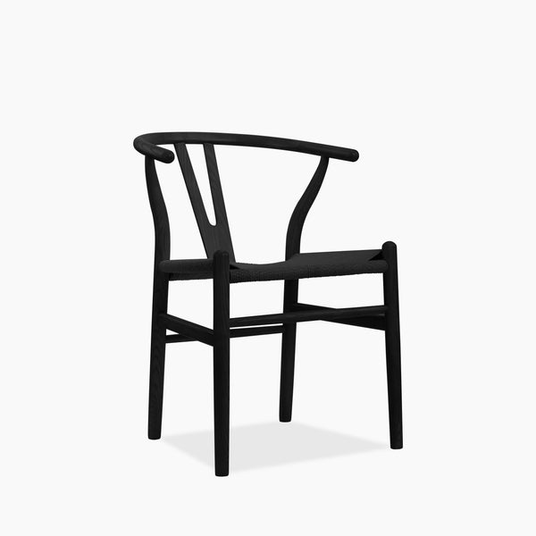 Wish Wooden Dining Chair, Black Weave Black Cult Furniture