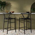 Wish Wooden Bar Stool | Black Weave & Black