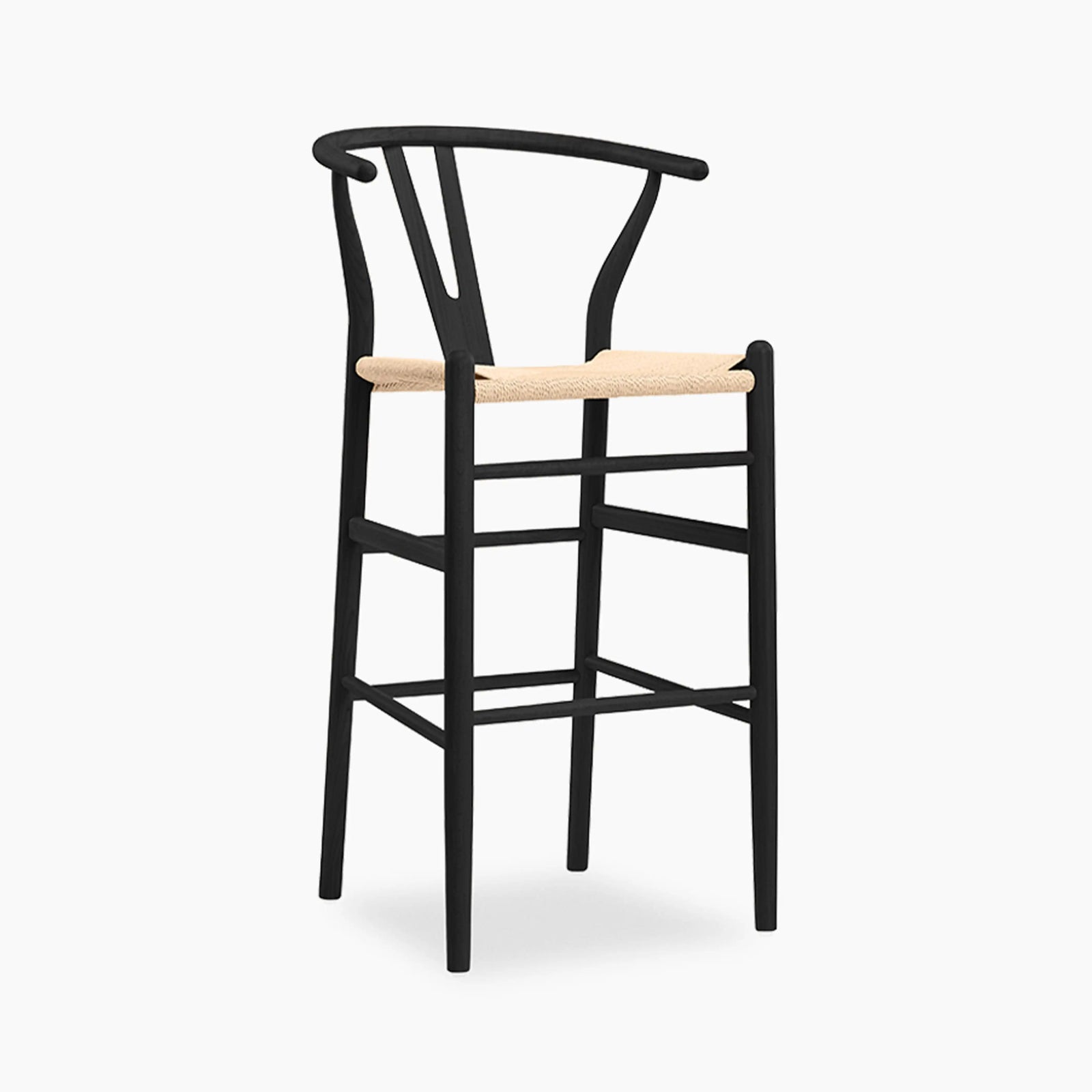 Wish Wooden Bar Stool | Natural Weave & Black