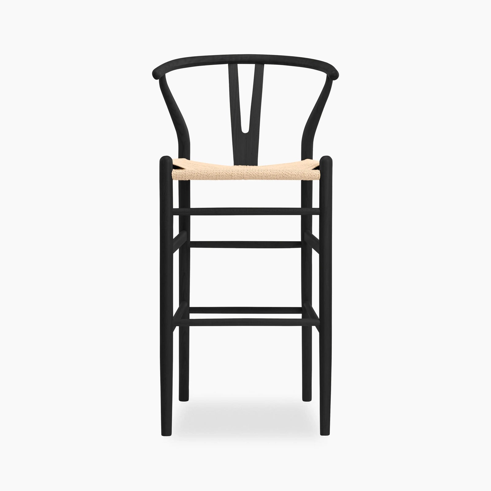 Wish Wooden Bar Stool | Natural Weave & Black