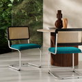 Kenton Dining Chair | Teal Sustainable Velvet & Black