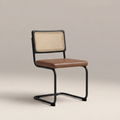 Kenton Dining Chair | Vintage Tan Faux Leather & Black