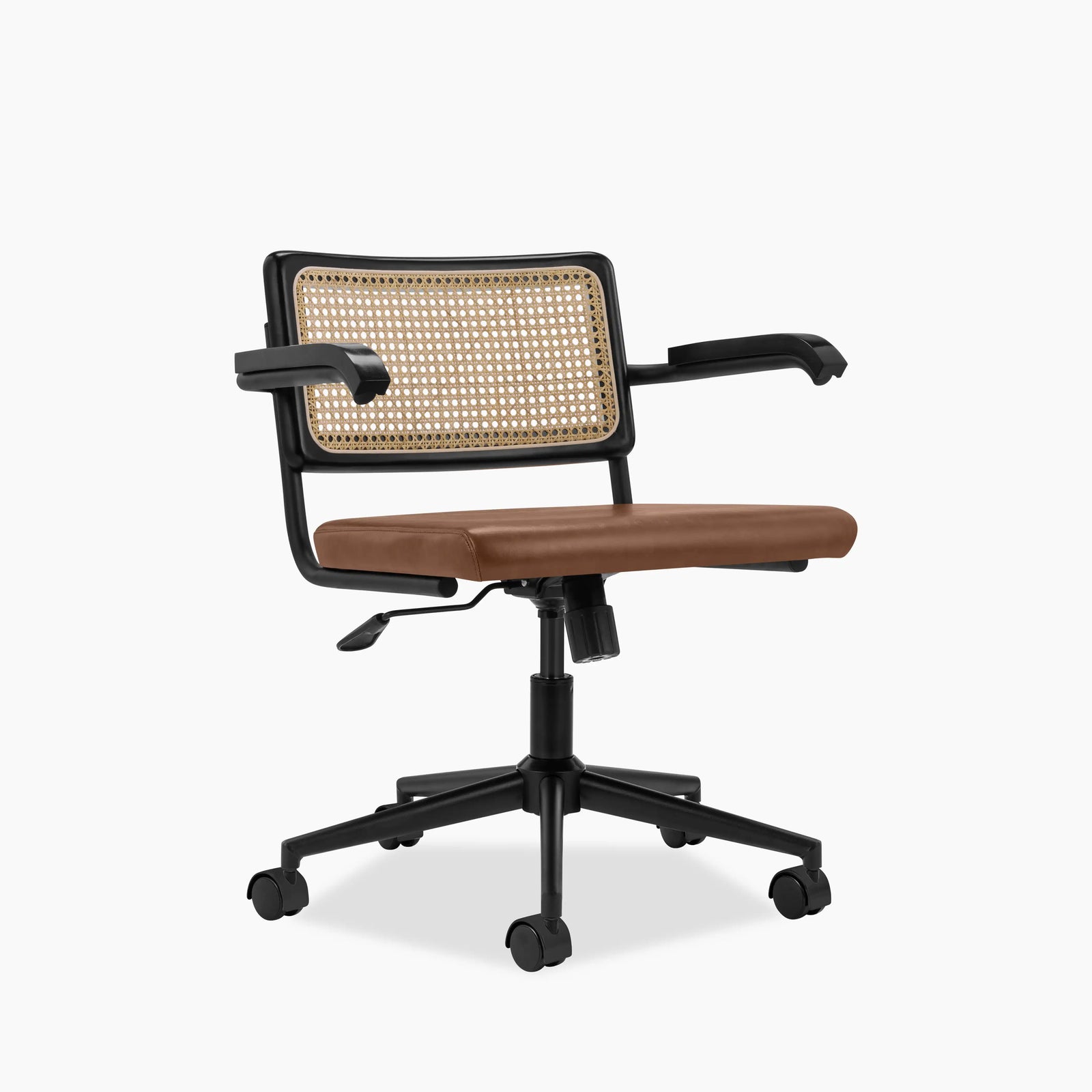 Kenton Office Chair | Vintage Tan Faux Leather & Black