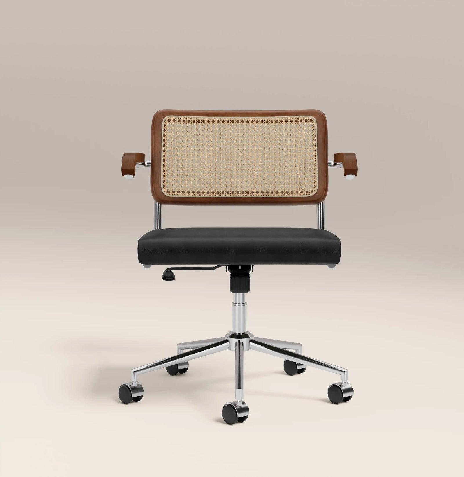 Kenton Office Chair | Vintage Black Faux Leather & Chrome