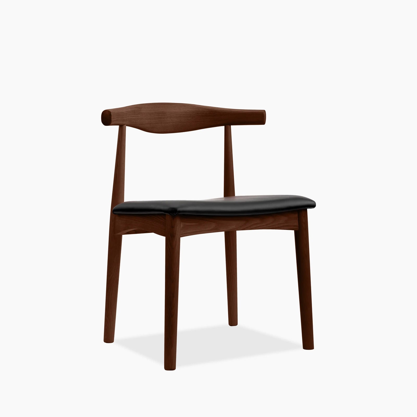Aalborg Wooden Dining Chair | Black Faux Leather & Walnut