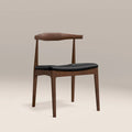 Aalborg Wooden Dining Chair | Noir Black Faux Leather & Walnut