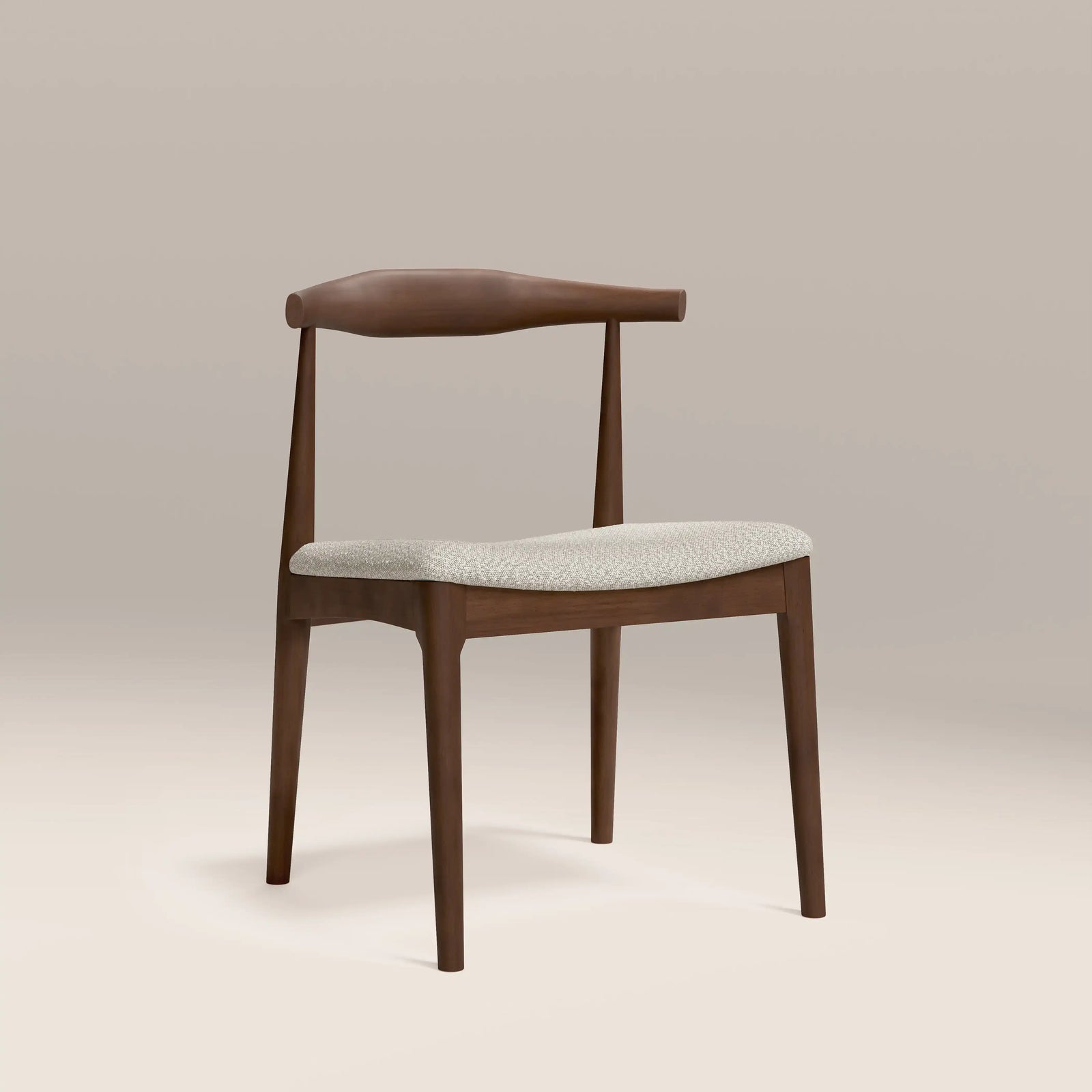 Aalborg Wooden Dining Chair | Speckled Stone Sustainable Boucle & Walnut