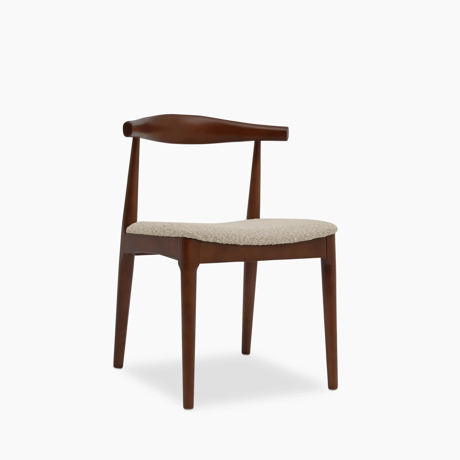 Aalborg Wooden Dining Chair | Speckled Stone Sustainable Boucle & Walnut