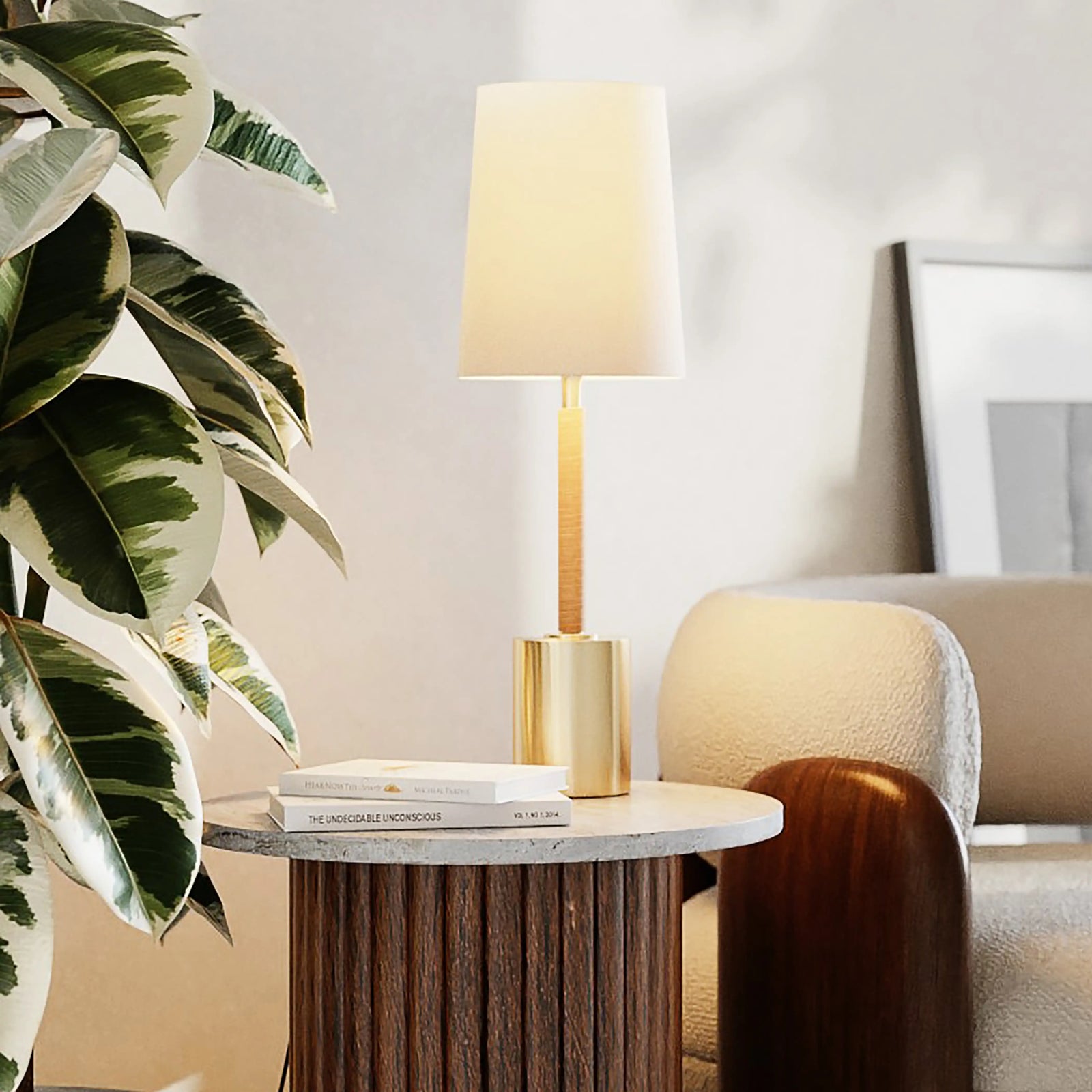 Arley Table Lamp | White & Brass