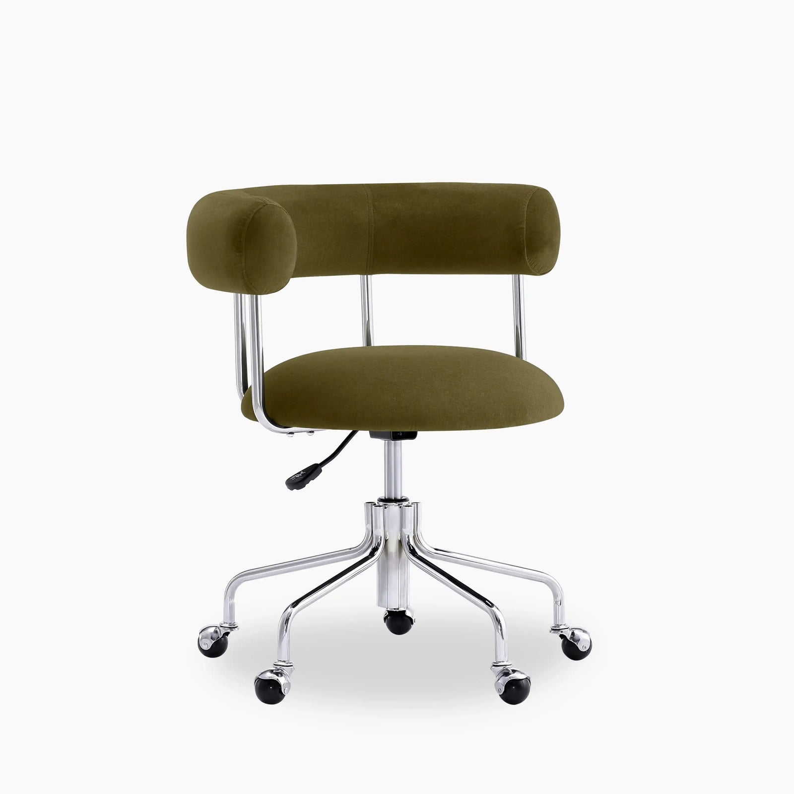 Rae Office Chair | Moss Green Sustainable Mohair Velvet & Chrome