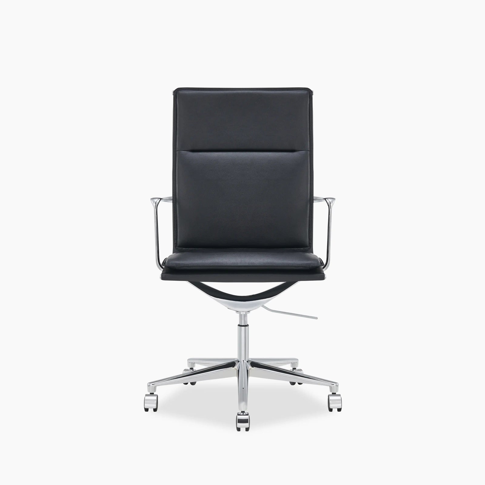 Bria High Back Office Chair | Black Faux Leather & Chrome
