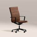 Bria High Back Office Chair | Vintage Tan Faux Leather & Black